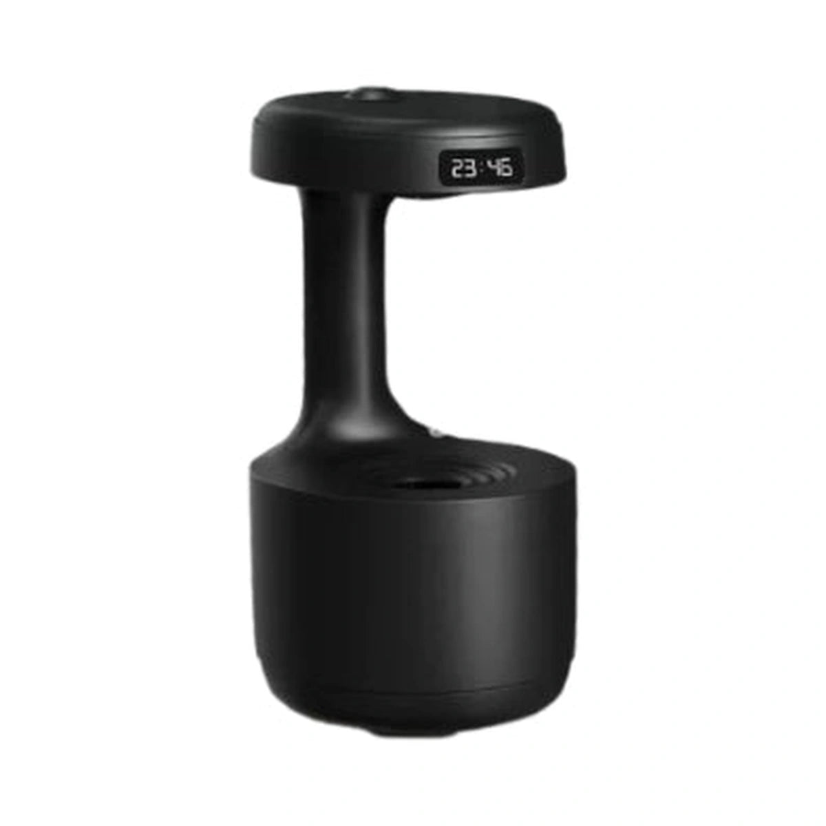 Black anti-gravity cat water fountain