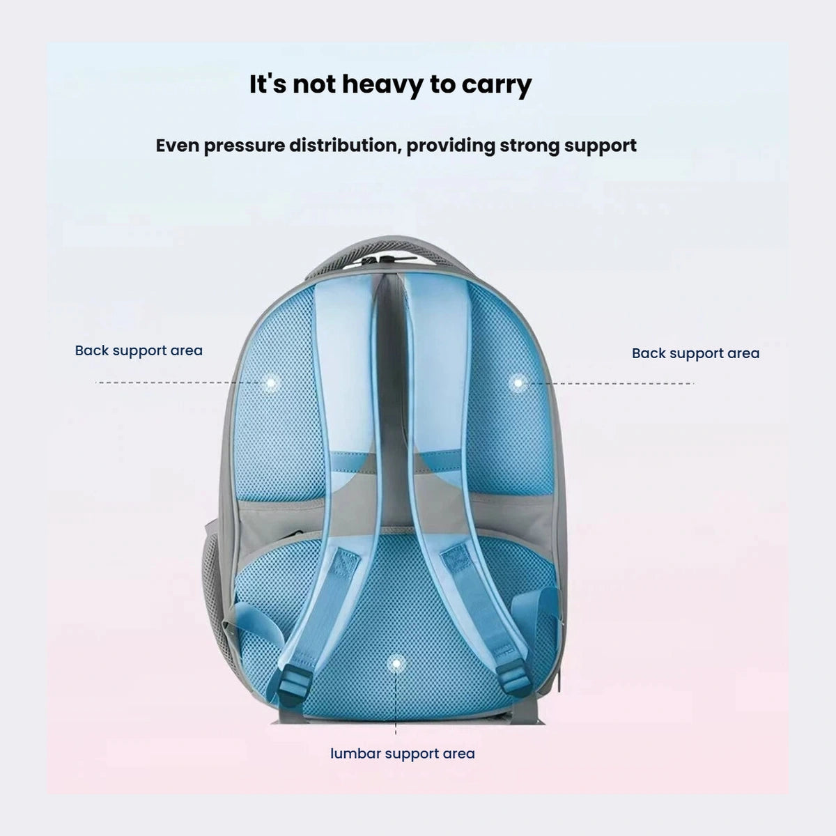 Padded shoulder and lumbar support on the PETKIT carrier backpack