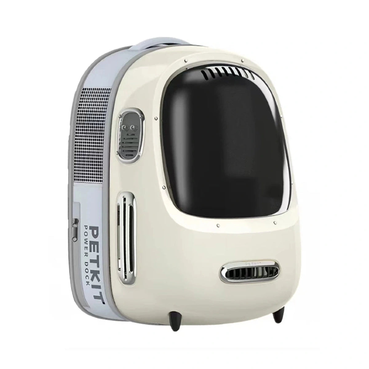 White PETKIT Fresh Air space capsule cat carrier backpack