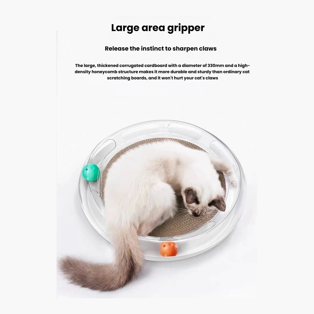 Wide corrugated scratching area on the PETKIT cat bed