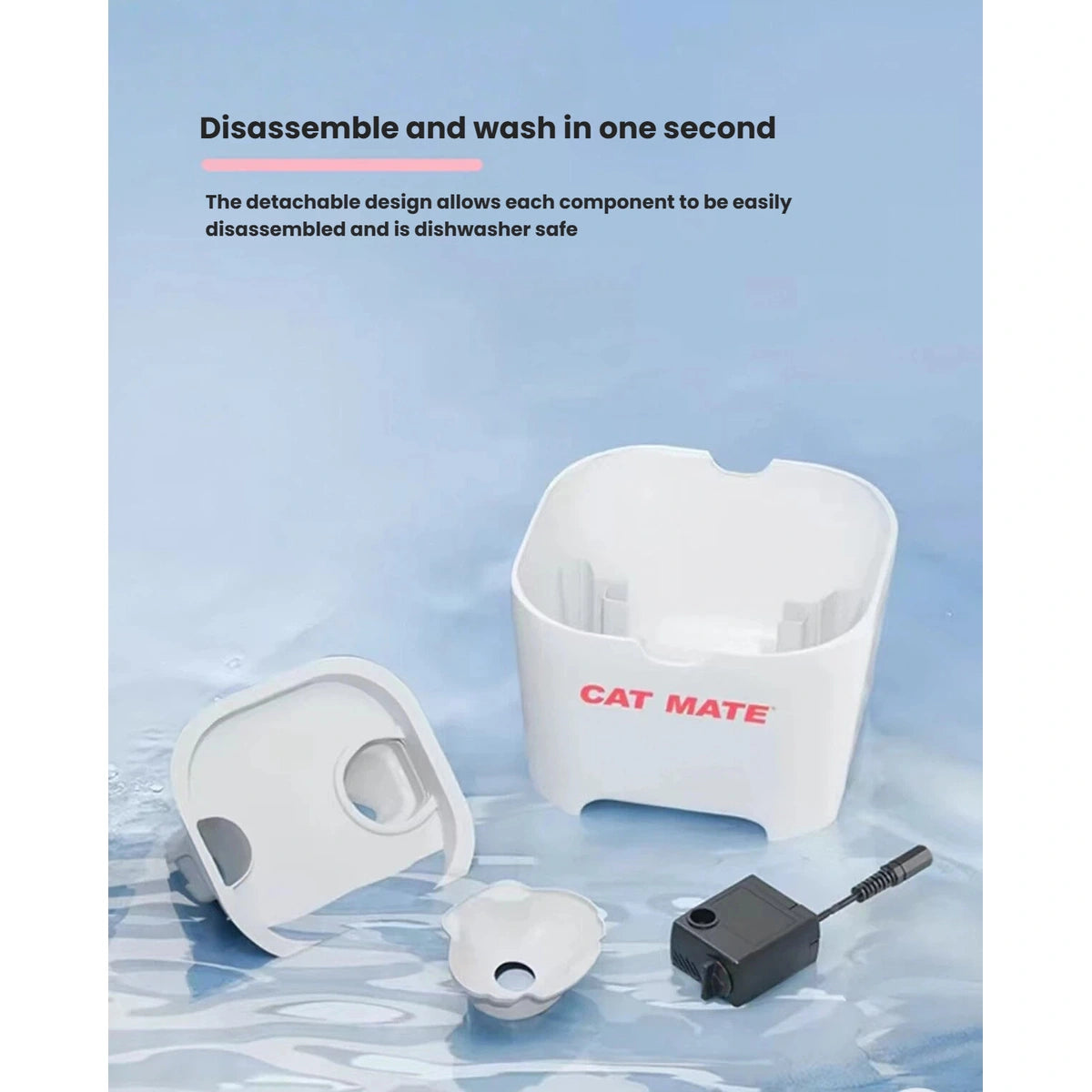 Three-litre reservoir graphic for the CatMate automatic cat fountain