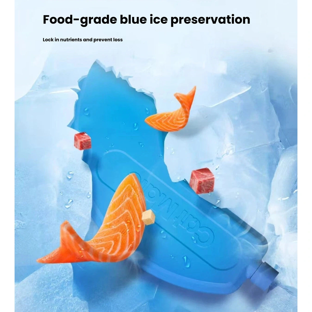 Blue cooling pack supplied with the CatMate wet-food feeder