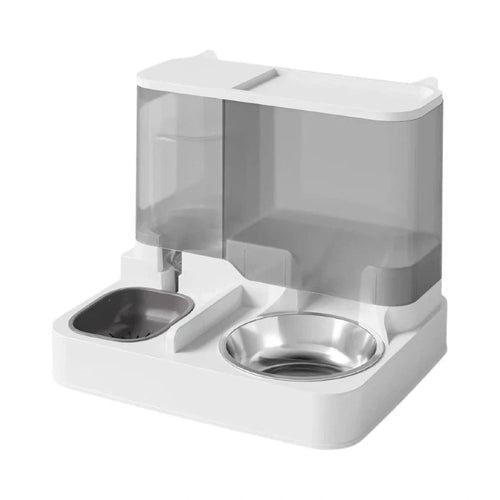 2-in-1 Gravity Pet Water Dispenser Food Bowl