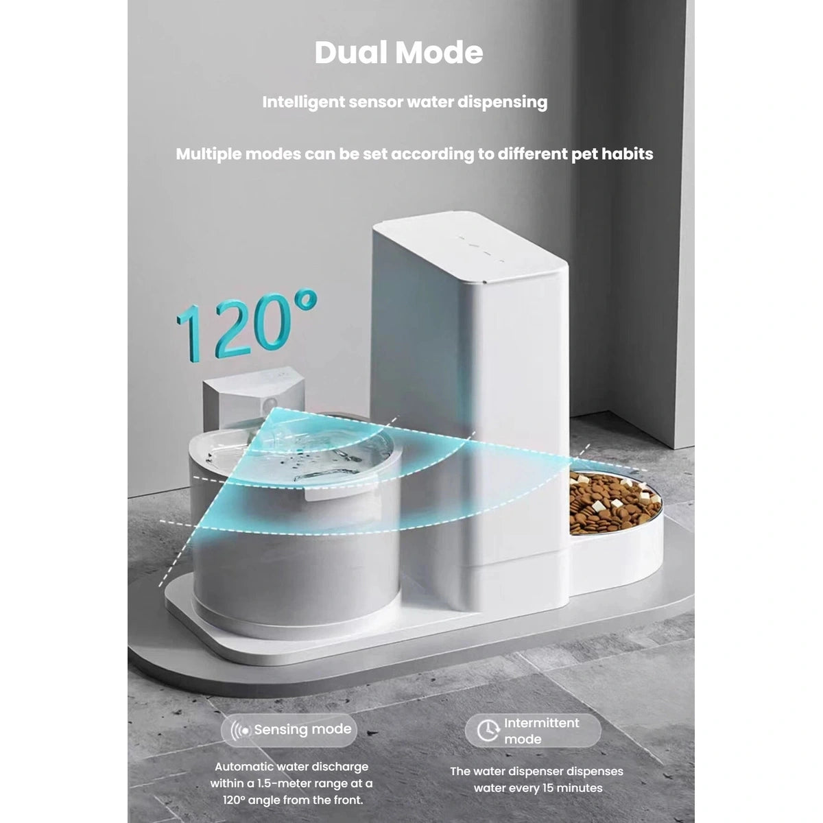 Sensing and timed dispensing modes on the Popocola pet feeder