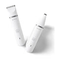 PETKIT white pet trimmer shown with wide and narrow cutting heads