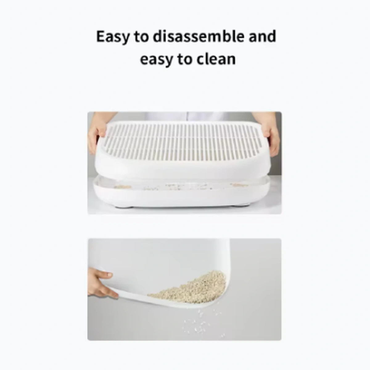 PETKIT litter trapper opened to remove collected litter
