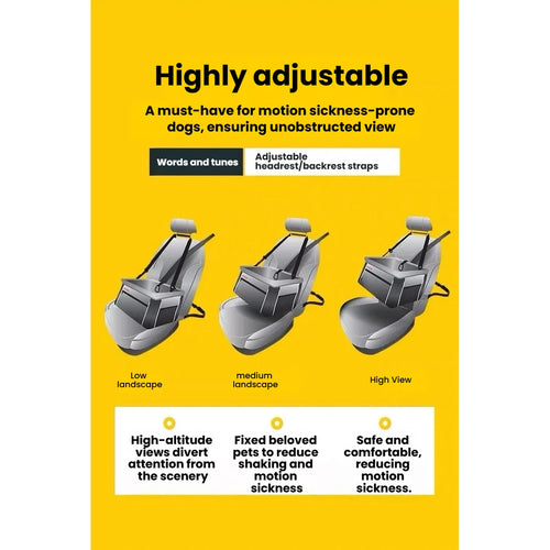 EzyDog Drive seat diagram showing adjustable seating heights