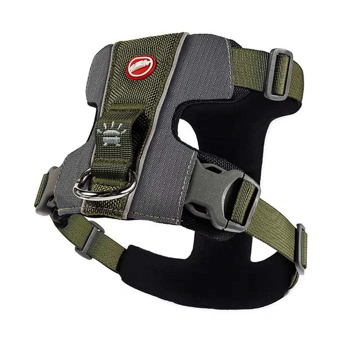 Green EzyDog X-Link harness with black straps