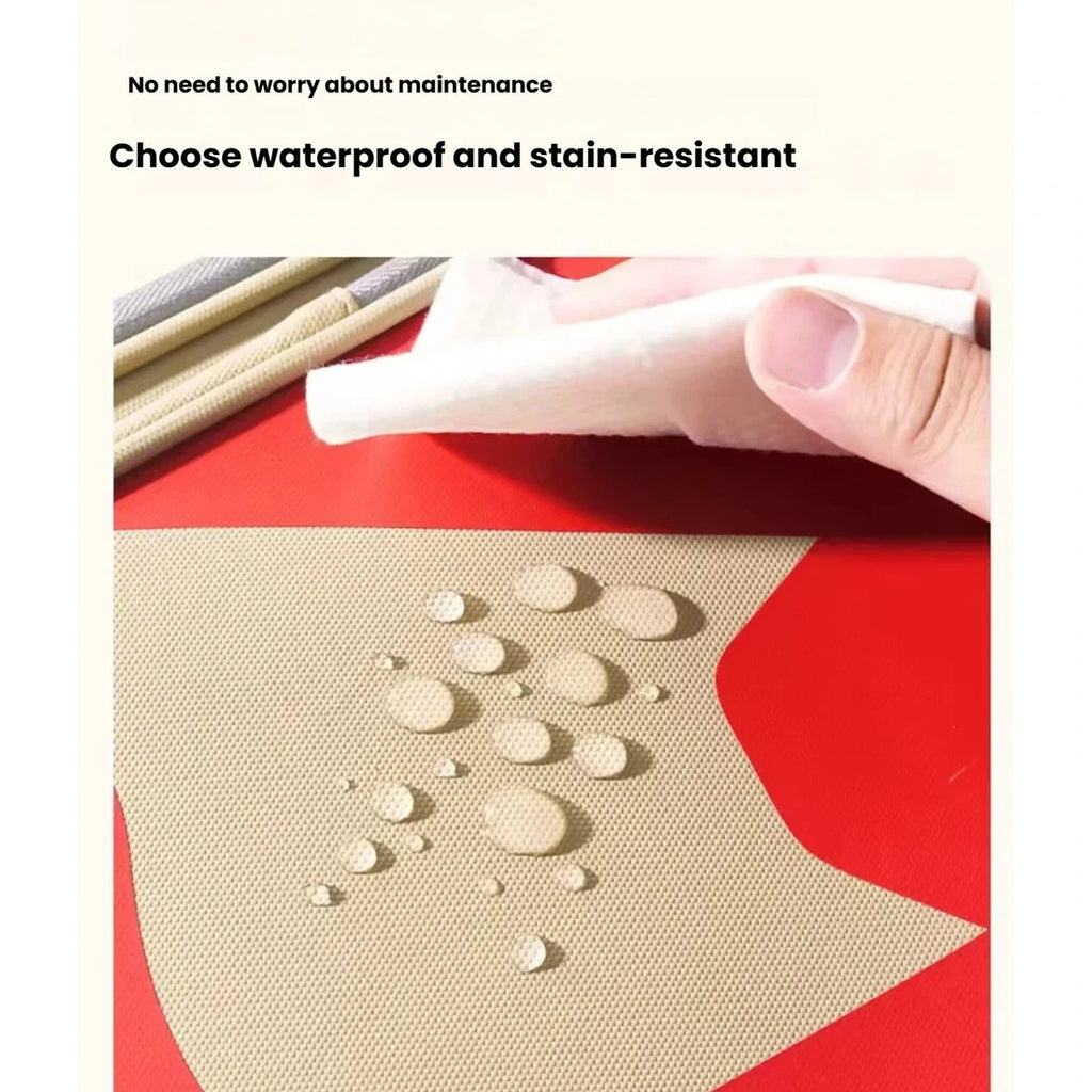 Close-up of the Petstar carrier fabric being wiped clean