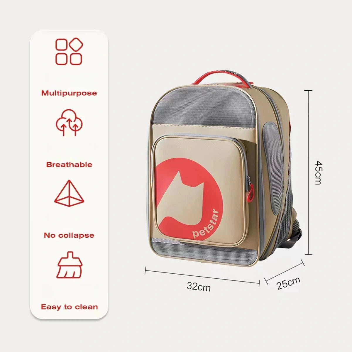 Petstar carrier dimensions: 45 by 32 by 25 cm