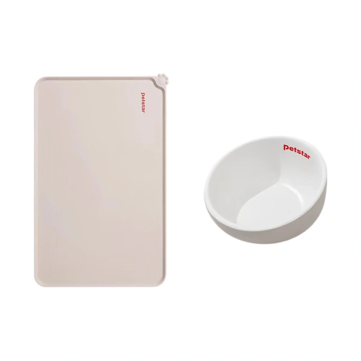 Petstar Mat+Bowl option showing one rectangular mat and one plain round bowl