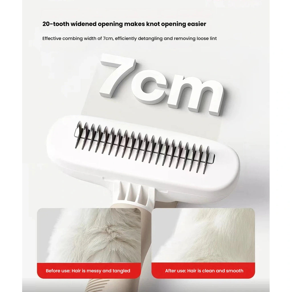 Petstar 20-tooth comb diagram showing a 7 cm working width