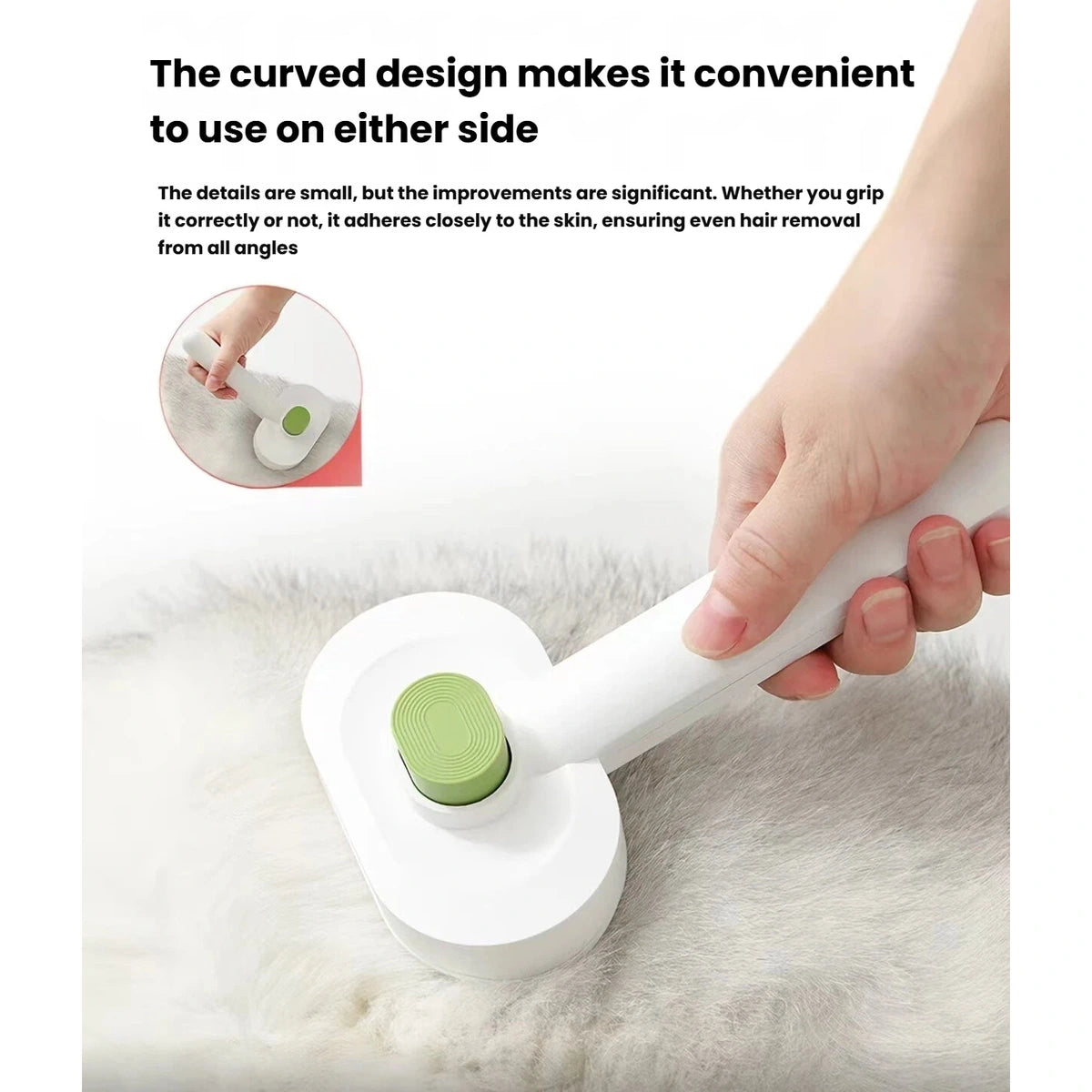 Petstar curved brush head shown grooming a cat’s coat