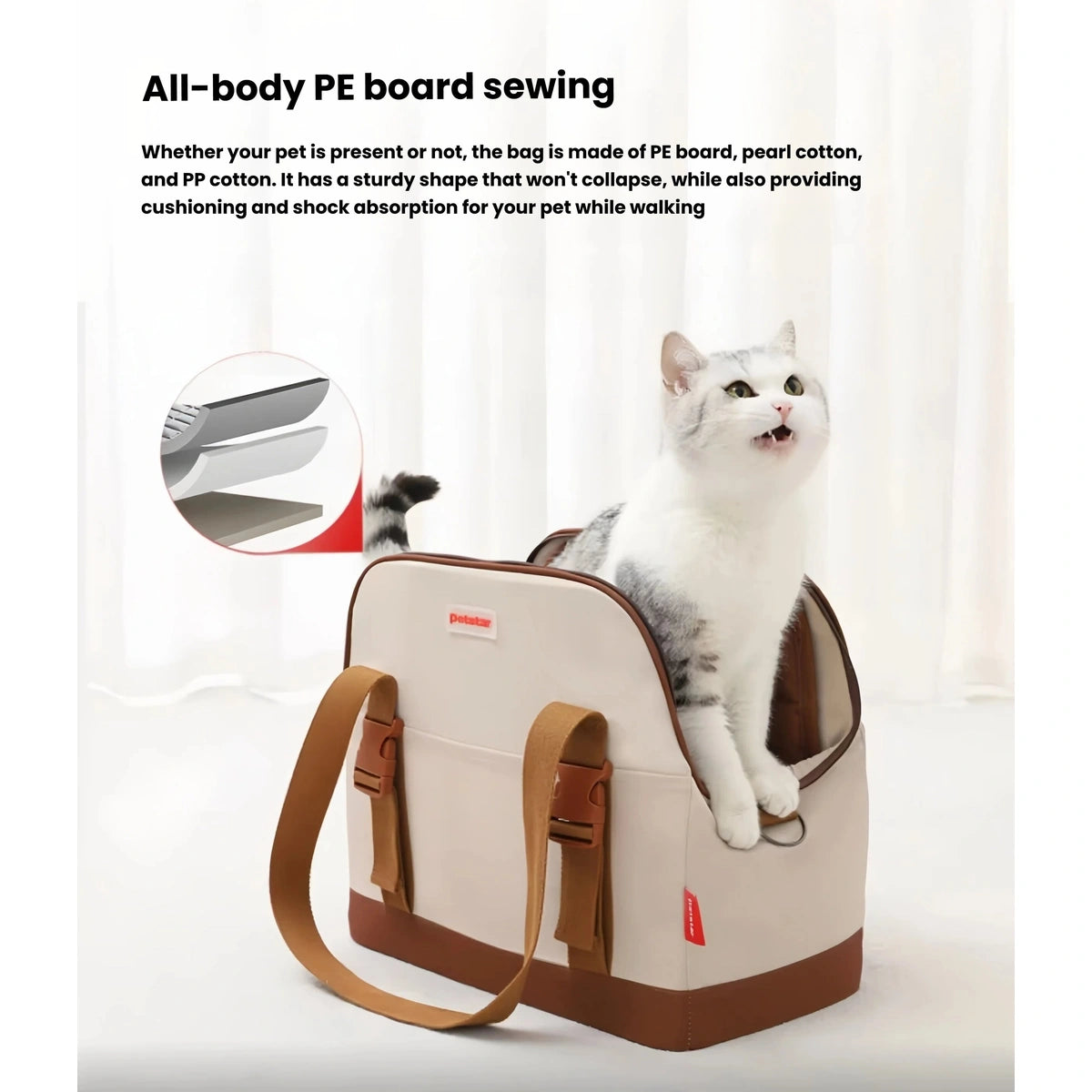 Petstar Portable Cat Carrier Backpack, Breathable Handheld & Shoulder Bag