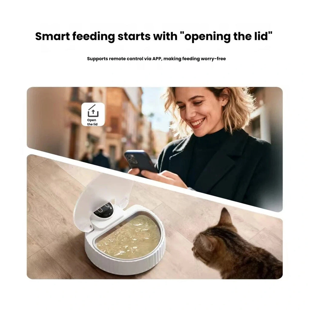 Petwant F25-W image illustrating app-controlled lid opening