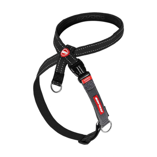 Black EzyDog Cross Check harness with adjustable straps and D-rings