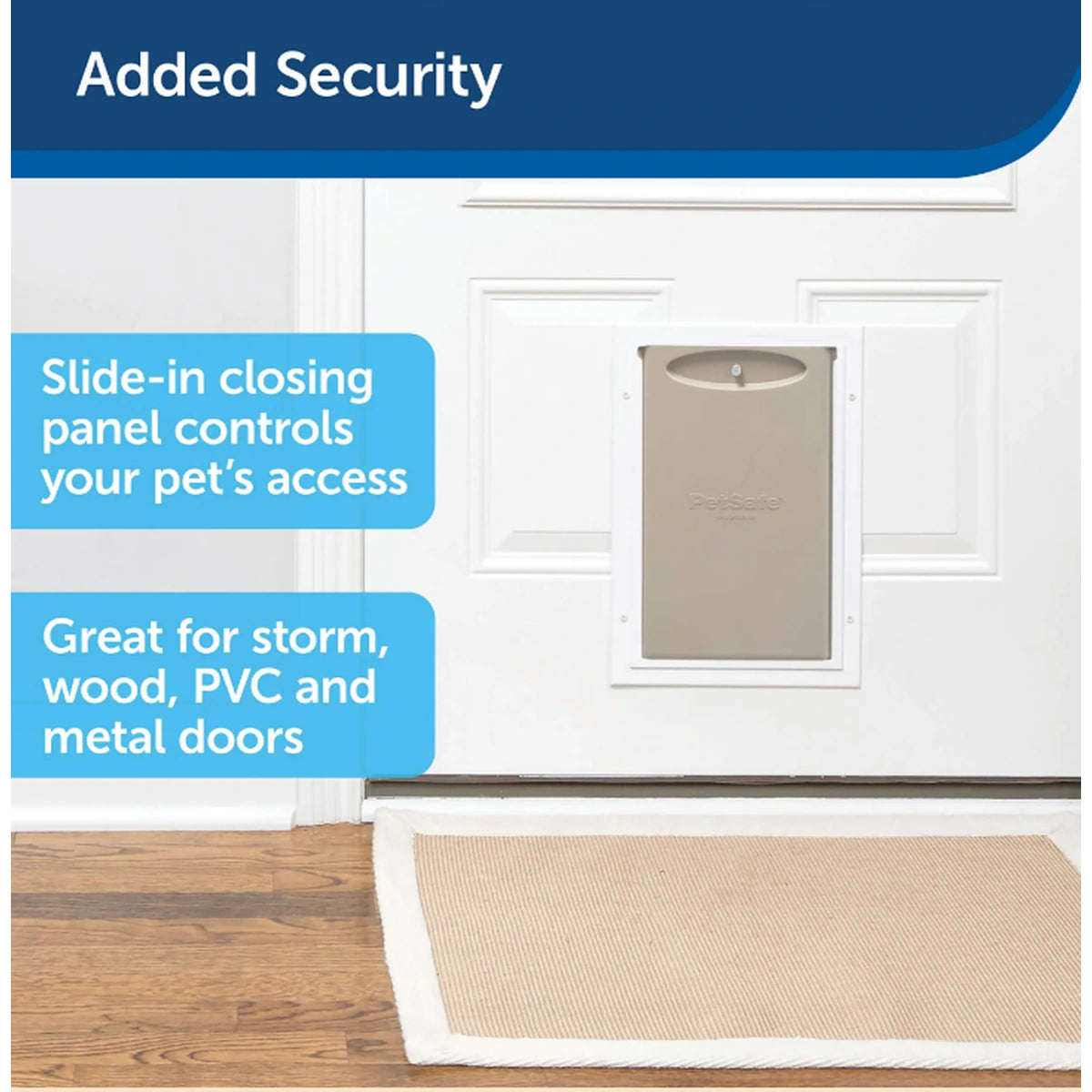 PetSafe dog door with its slide-in closing panel fitted