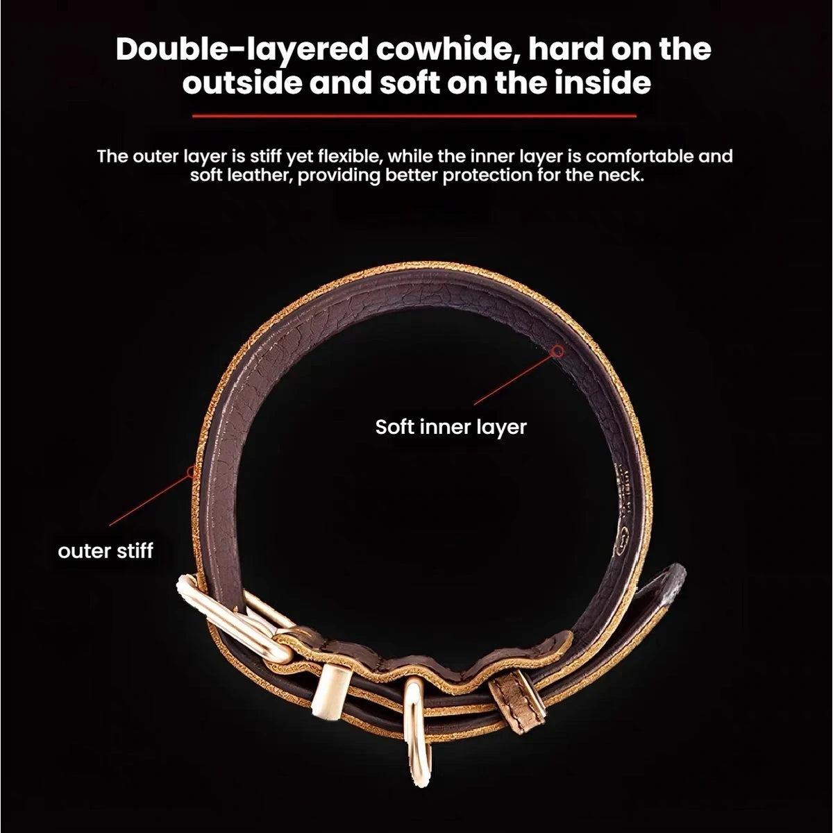 EzyDog Oxford Leather Dog Collar