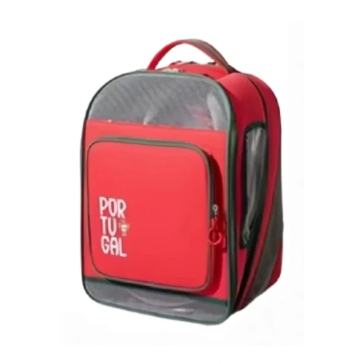 Red Petstar Portugal-design pet carrier backpack with green trim