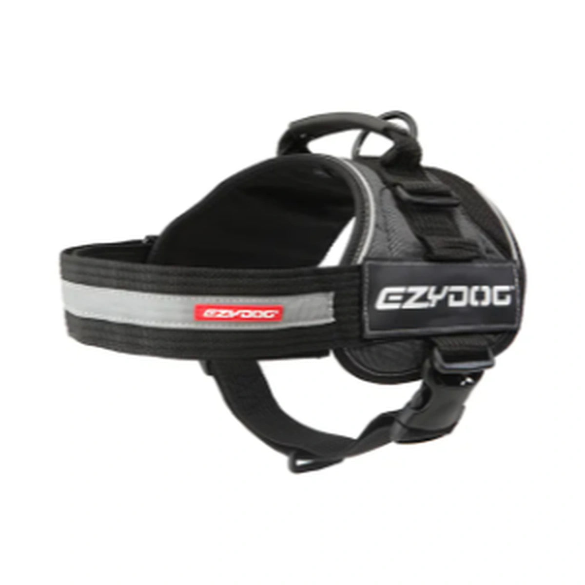 EzyDog Convert dog harness in Charcoal with reflective chest strap and top handle