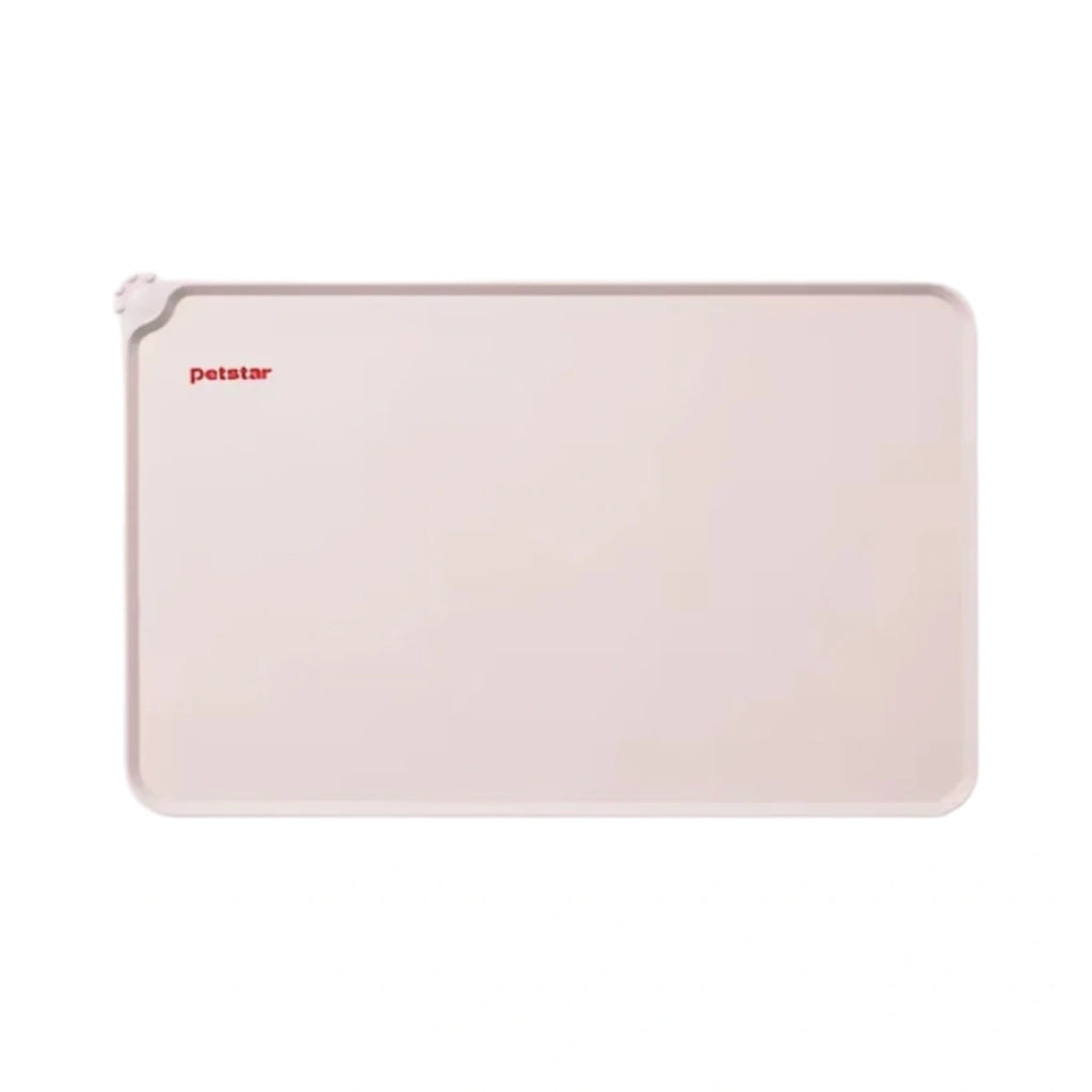Pale pink rectangular Petstar silicone pet feeding mat