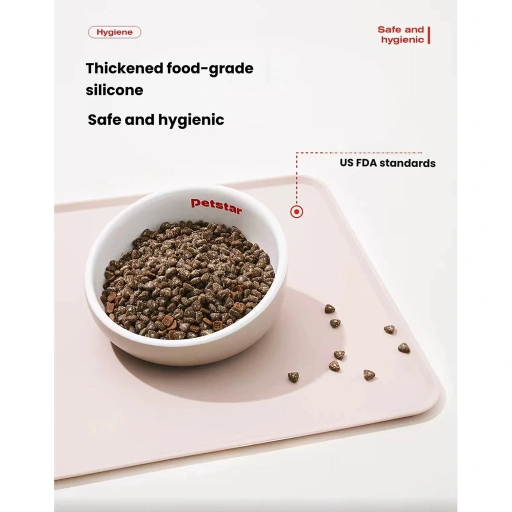 Close-up of the raised edge on the Petstar feeding mat