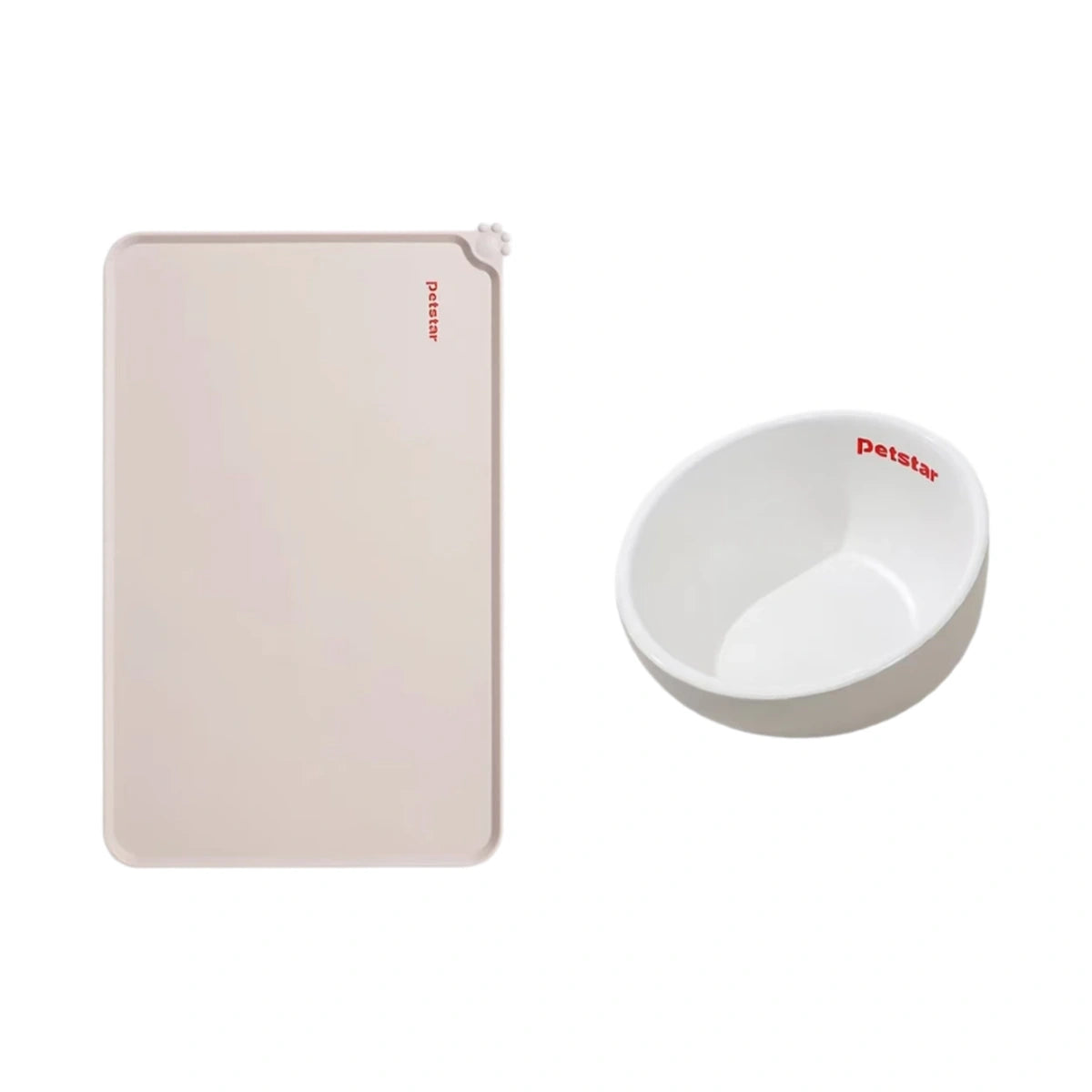 Petstar feeding mat shown beside the optional bowl
