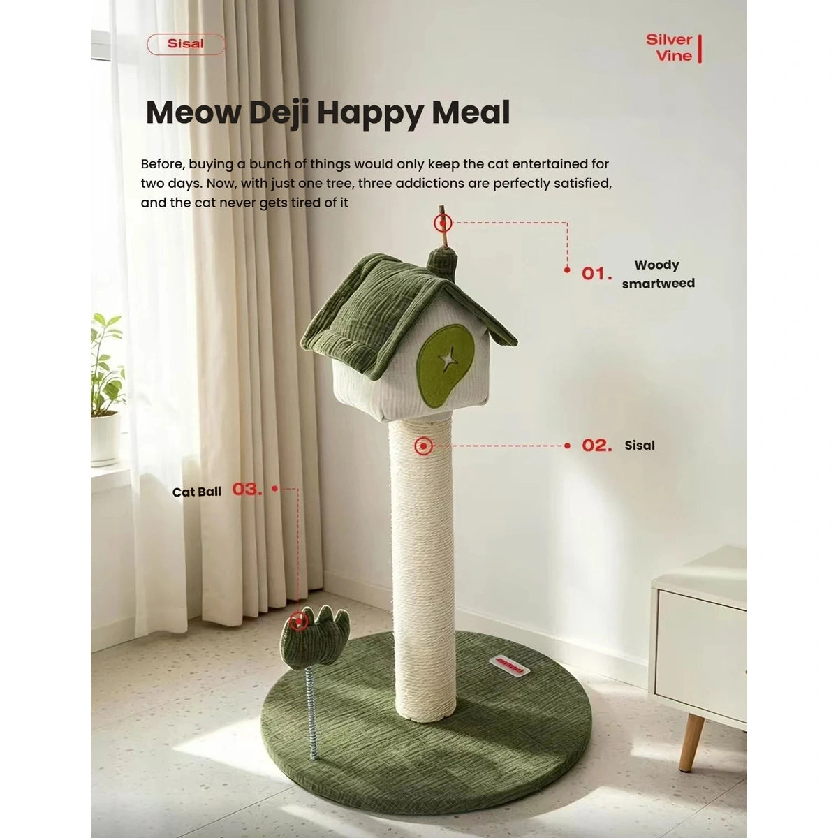 Feature overview of the compact Petstar cat tree