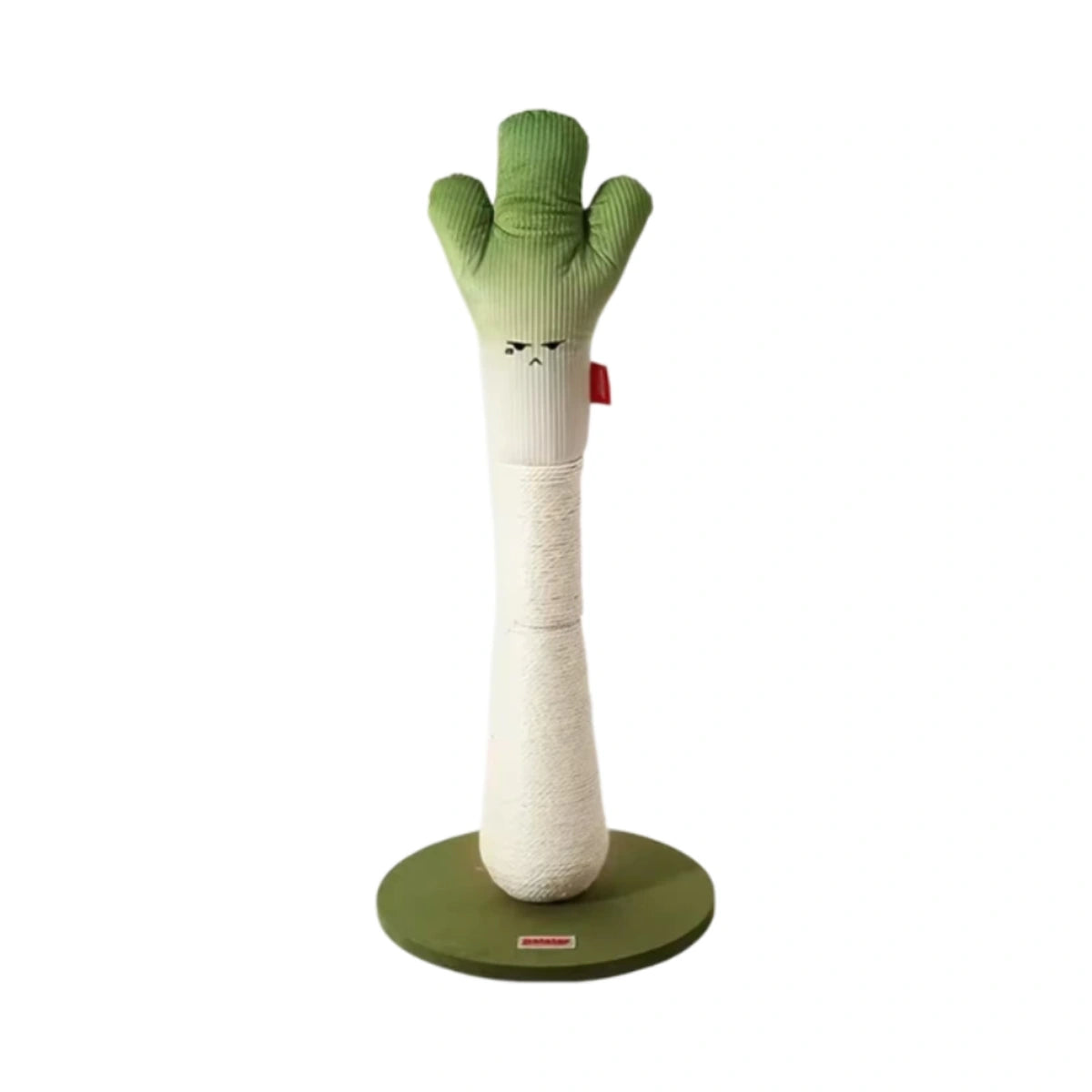 Green onion Petstar cat tree with tall plush top and round base