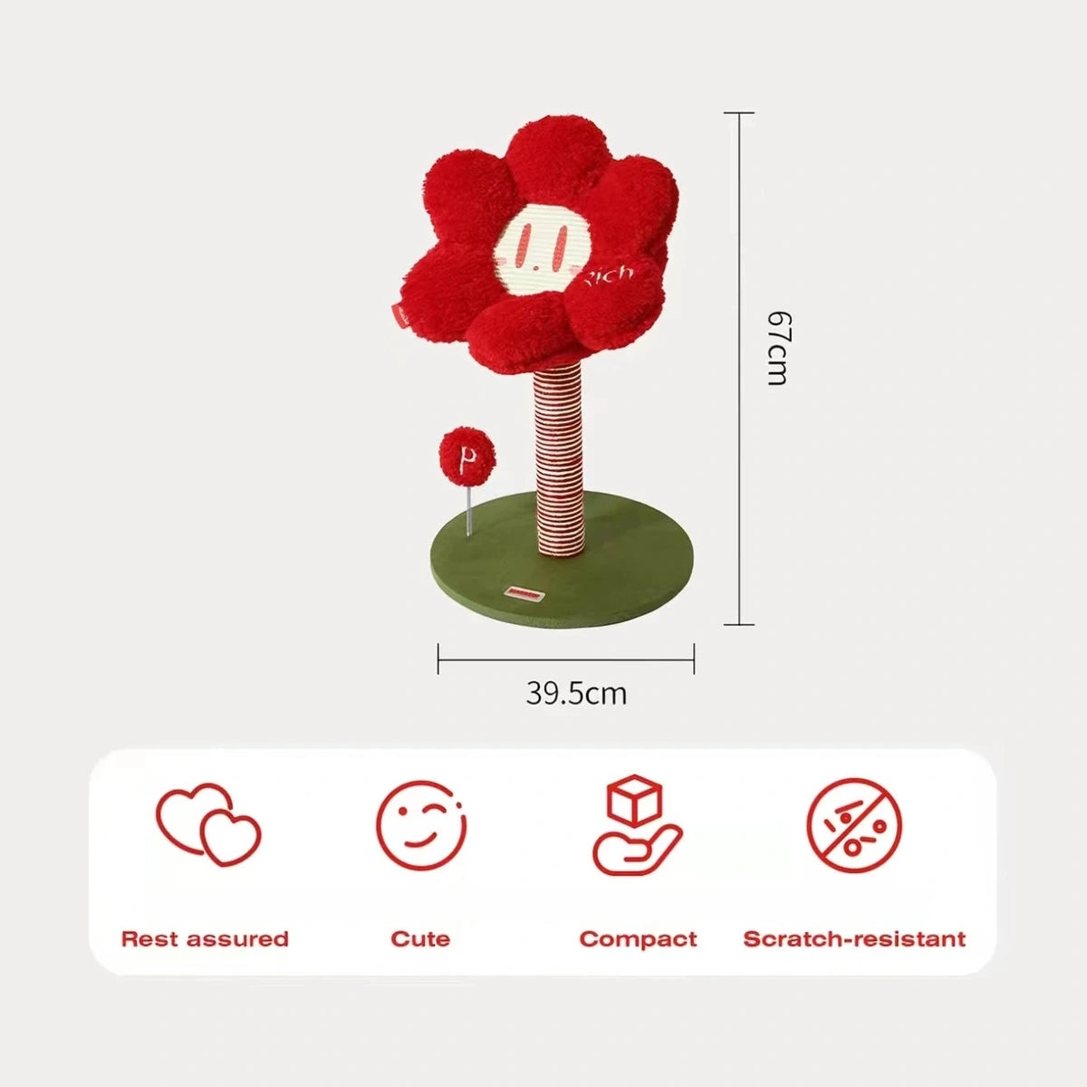 Red flower Petstar cat tree dimensions