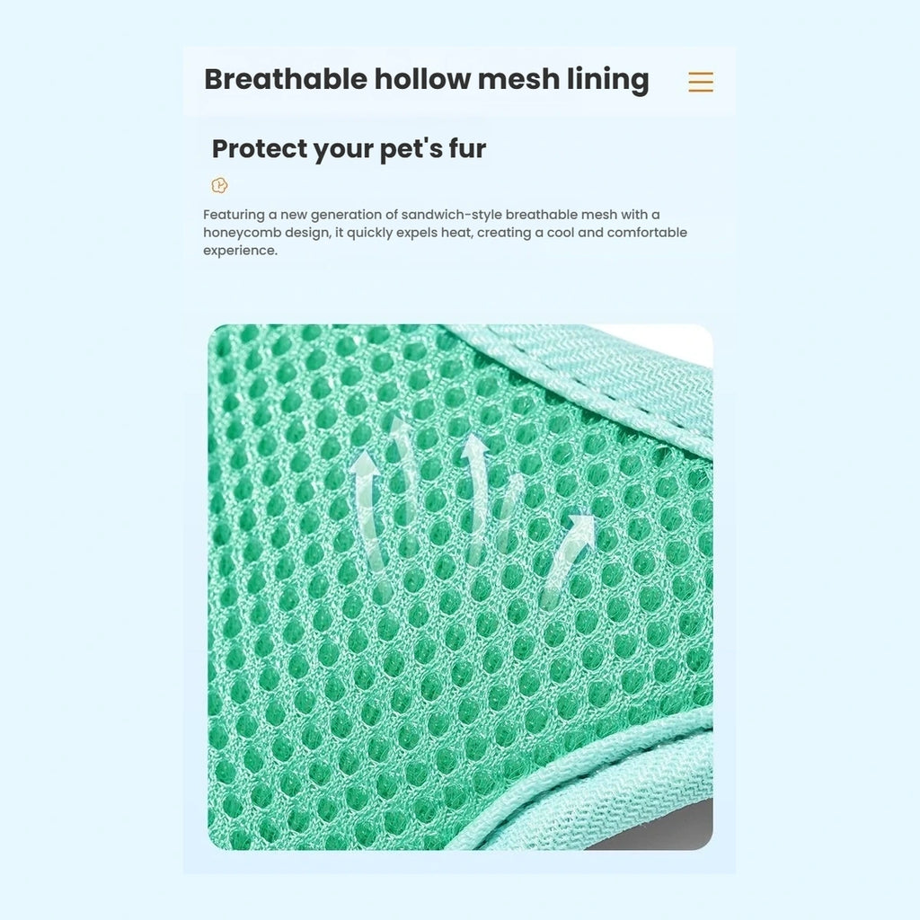 Close-up of the breathable mesh on the DOGNESS small pet harness