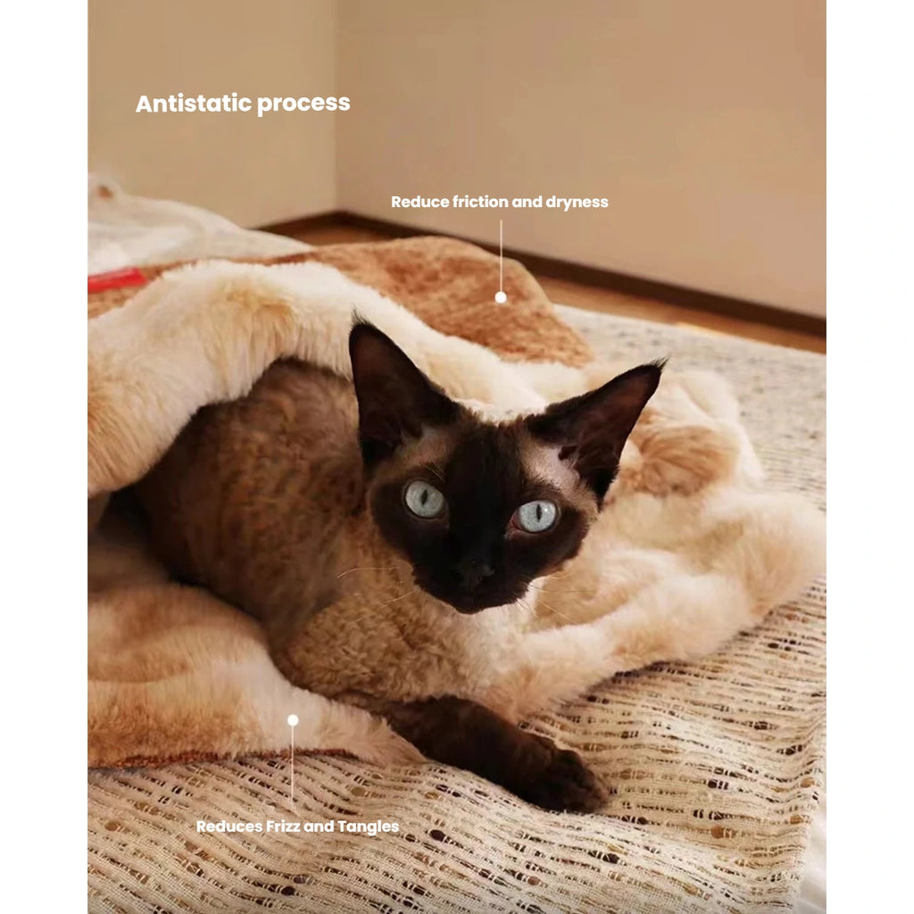 Siamese cat resting on the green Petstar cat bed mat