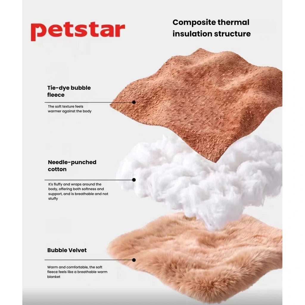 Petstar cat bed mat material and construction overview
