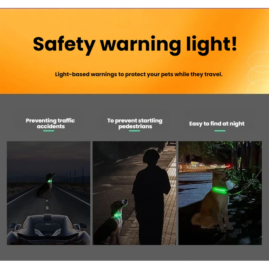 DOGNESS LED dog collar safety warning light examples