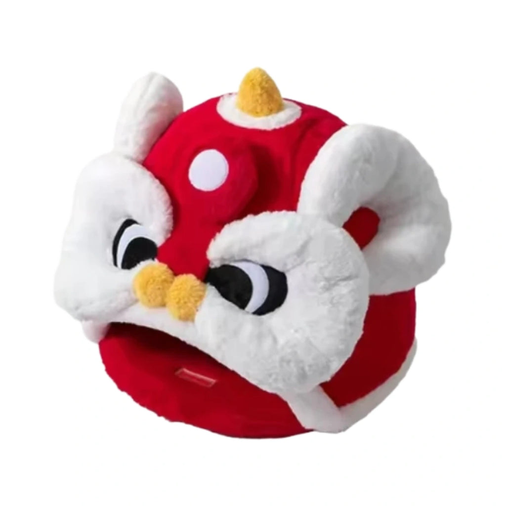 Red and white Petstar Lion Dance enclosed cat bed