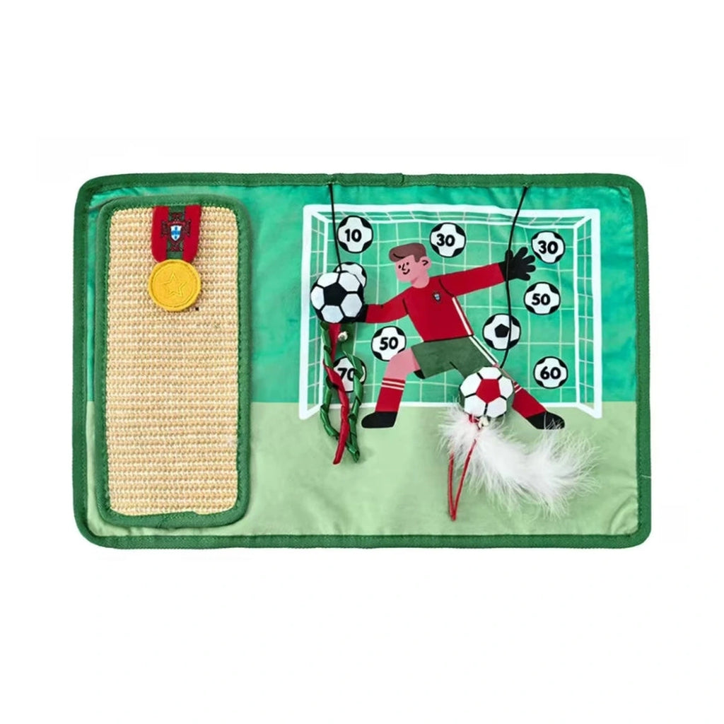 Petstar Portugal football cat play mat with sisal section and toys