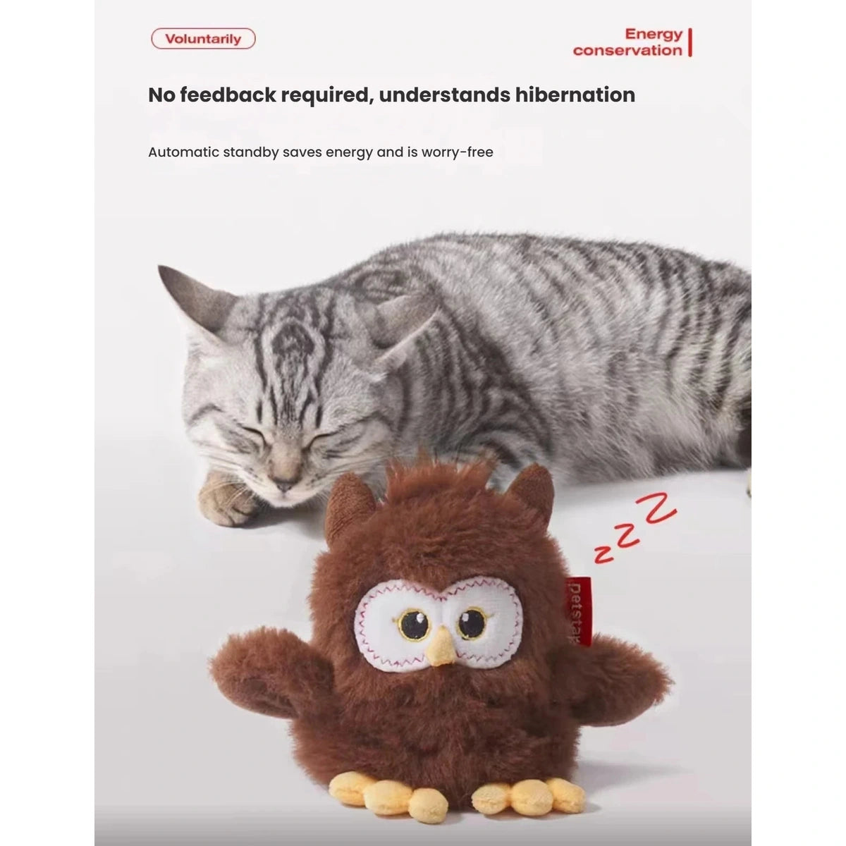 Petstar electronic owl toy resting automatically after play