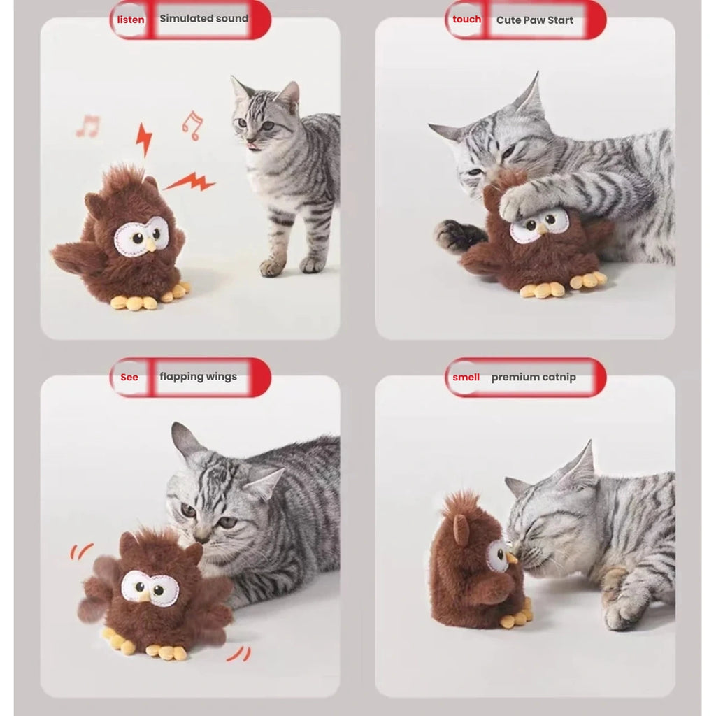 Petstar owl cat toy play modes and movement examples