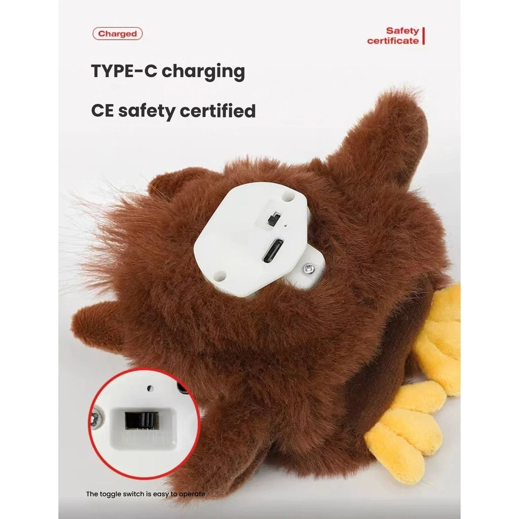 USB-C charging port on the Petstar electronic owl toy