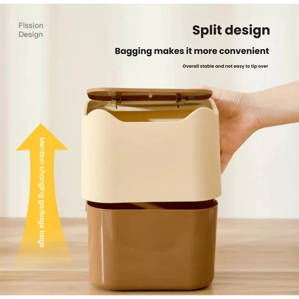 Split upper and lower sections of the cat litter waste bin