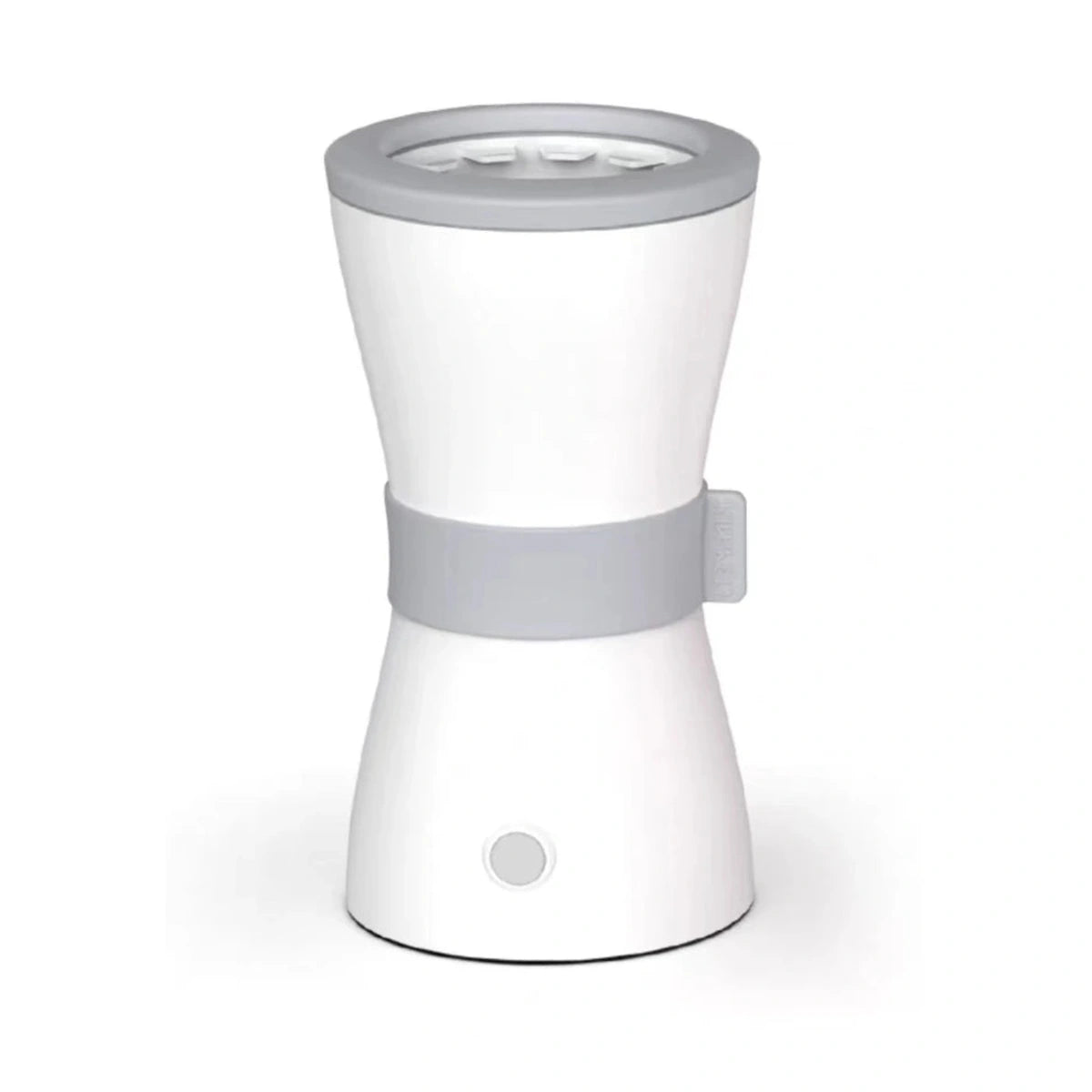 White automatic pet paw cleaner cup front view