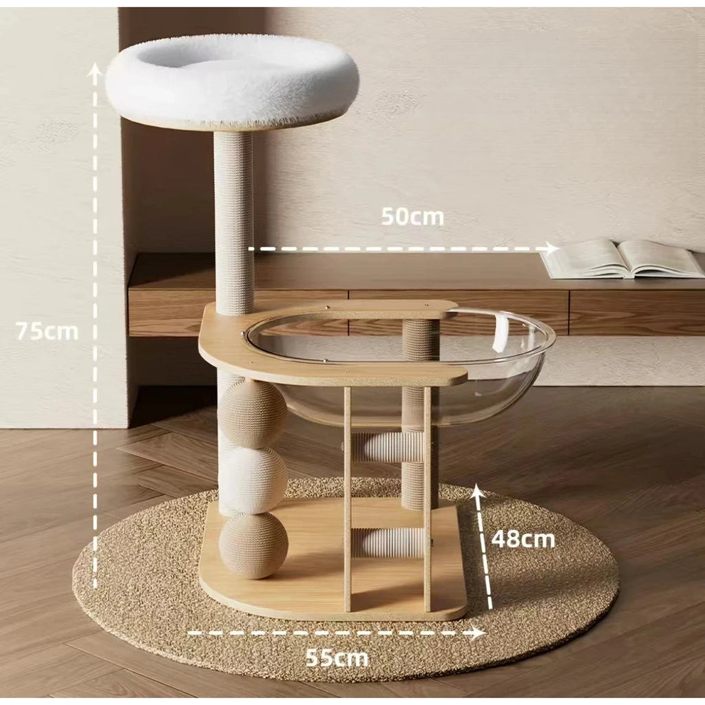 Wooden cat tree dimensions diagram